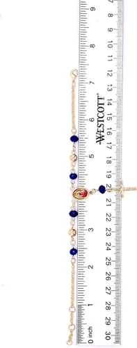 Vista 6 de Pulsera Rosario Pequeño Colgante Virgen de Guadalupe y Crucifijo