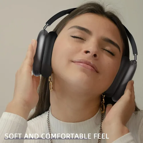 Vista 5 de Funda para audífonos AirPods Max 2/1 (negro) Almohadillas de repuesto para auriculares de silicona, accesorios para AirPod Max 2/AirPod Max
