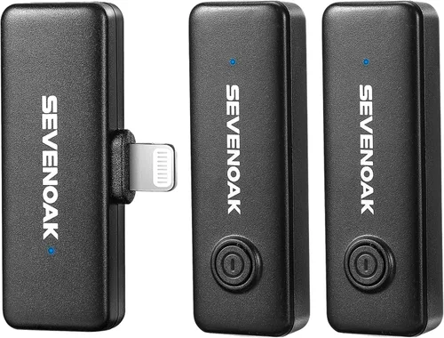 Vista 6 de Micrófono inalámbrico Lavalier Lpael de 2.4 GHz para iPhone iPad Compact Tiny Clip On Mic para Vlog Live Streaming Video Recording Entrevista