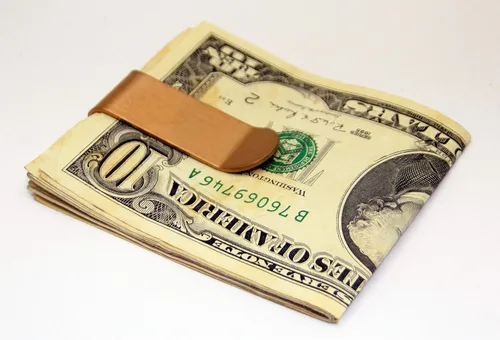 Vista 2 de Tapp Collections Clip de dinero delgado de acero inoxidable plateado #3