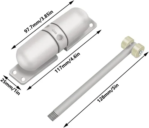 Vista 2 de Cierre automático de resorte, cierre de puerta de resorte de seguridad de acero inoxidable, bisagra de puerta de cierre ajustable para puerta Negro