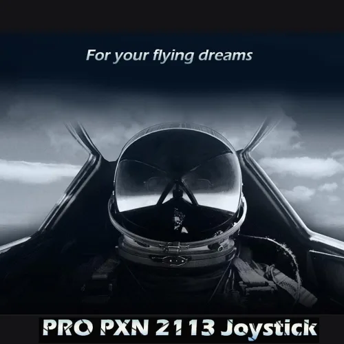 Vista 4 de Joystick de PC, controlador de juegos USB con función de vibración y control de acelerador, PXN 2113 con cable Gamepad Flight Stick para Windows