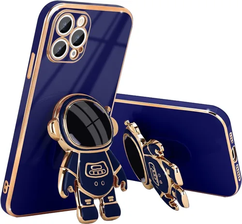 Vista 15 de Pepmune Funda compatible con iPhone 13, diseño de soporte de astronauta en 3D, protección de cámara, a prueba de golpes, suave cubierta trasera