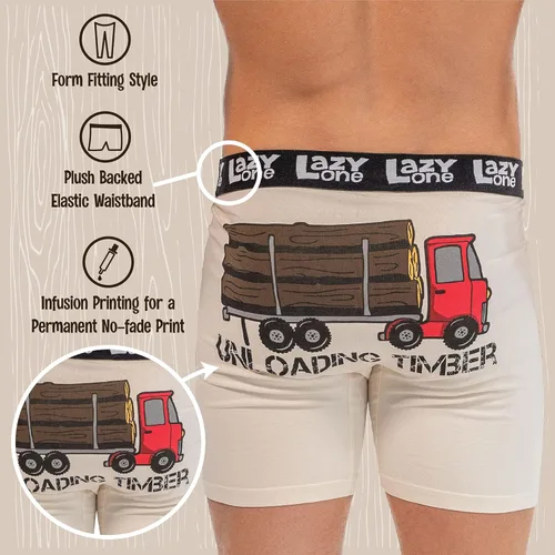 Vista 4 de Lazy One Calzoncillos tipo bóxer divertidos para hombres, ropa interior para hombres, regalos de broma para hombres