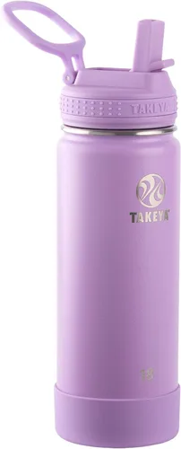 Vista 39 de Takeya Actives - Botella de agua de 24 onzas con tapa con popote, aislamiento de acero inoxidable de doble pared, apta para lavavajillas y sin BPA