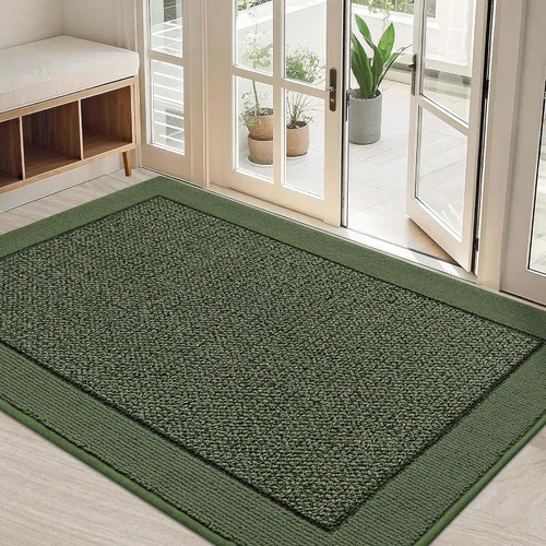 Vista 49 de BEQHAUSE Tapete para puerta interior de 20 x 32 pulgadas, tapete antideslizante para entrada, lavable, resistente a la suciedad, tapete de Negro