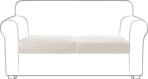 Vista 65 de Yates Home Funda de cojín de piel sintética para sofá, funda elástica resistente al agua, para asiento de caravana, sofá biplaza, protector