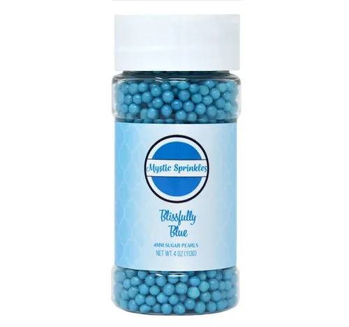 Vista 2 de Mystic Sprinkles Perlas de azúcar de 4 mm 4 onzas Botón (Perlas de azúcar de 4 mm Botón de 4 onzas azules)