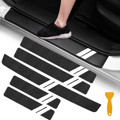 Vista 16 de YOSRTER 4 calcomanías decorativas para umbral de puerta, para Dodge Charger Challenger Durango Journey, ajuste universal para todos los autos Dodge