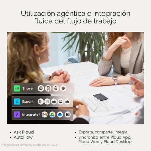 Vista 6 de Grabadora de voz AI, grabadora de voz PLAUD Note con funda, control de aplicaciones, transcribir y resumir potenciado por ChatGPT, compatible con 59