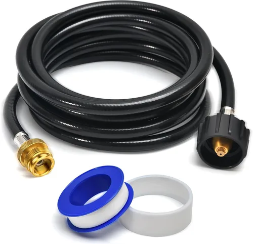 ABYDA Manguera adaptadora de propano de 12 pies, manguera de tanque de propano de 1 libra a 20 libras con QCC1/tipo 1 para 5-40 libras, manguera