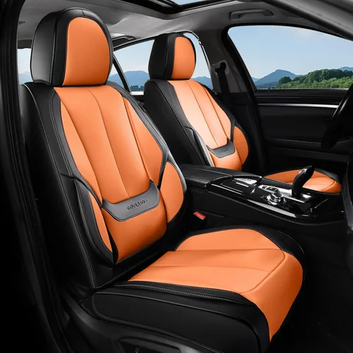 Vista 73 de Coverado Fundas de asiento de automóvil, fundas de asiento delantero, funda de asiento de automóvil beige, protector de asiento de automóvil