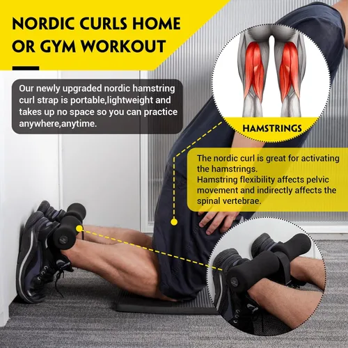 Vista 2 de Correa Nórdica para Curl de Isquiotibiales, Correa de Curl Nórdico Soporta 420 Libras Excelente para Curls de Isquiotibiales, Abdominales