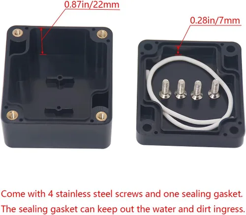 Vista 4 de Caja de proyecto IP65 Caja de conexiones impermeable ABS cajas eléctricas negras para bricolaje, Estuche electrónico para proyectos de energía, Caja