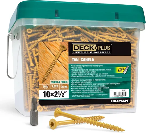 Vista 42 de Deck Plus Tornillos para valla y madera exterior con revestimiento epoxi de 2 pulgadas #8 x 2 Torx/Star Drive incluido, rosca gruesa, tornillo