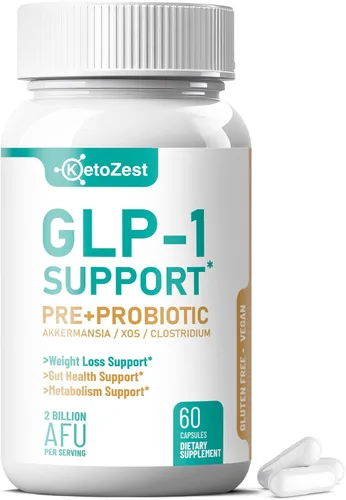 GLP-1 Suplemento de apoyo para la pérdida de peso, probiótico prebiótico GLP1 para mujeres y hombres, apoyo natural con Akkermansia Muciniphila para