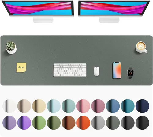 Vista 254 de Aothia Protector de Escritorio de Cuero, Alfombrilla para Ratón, Alfombrilla de Escritorio de Oficina, Secante de Escritorio de Cuero PU