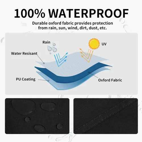 Vista 3 de Easy-Going Funda para calentador de patio con cremallera y bolsa de almacenamiento, impermeable, resistente al polvo, resistente a los rayos UV