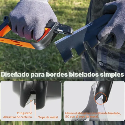 Vista 3 de SHARPAL 103N Todo en 1 Afilador de Cuchillo y Herramienta de Jardín Multiusos para Hoja de Cortacésped, Hacha, Machete, Podadora, Tijeras de Seto