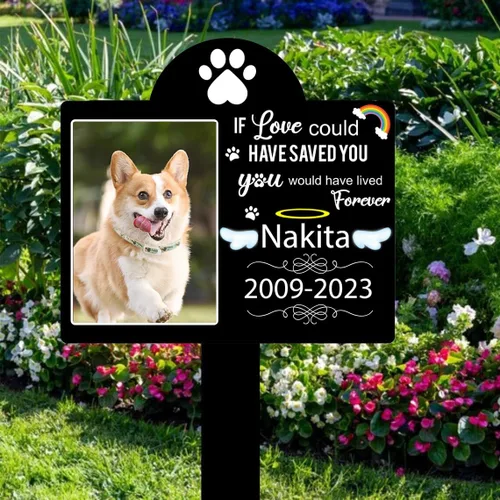 Estaca conmemorativa personalizada para tumbas para mascotas, estaca acrílica conmemorativa para perro, estaca de cruz para jardín al aire libre,