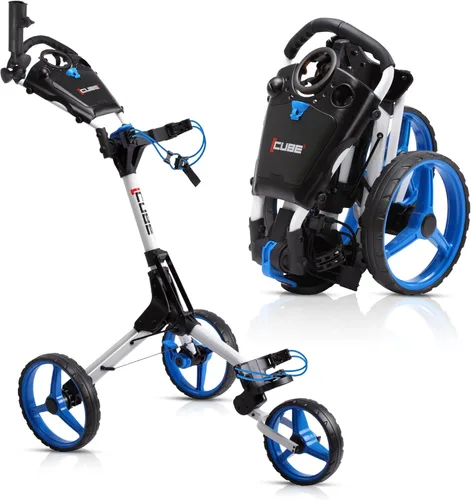 Vista 11 de CUBE CART Carrito de Golf de Empuje de 3 Ruedas – Carrito de Golf Plegable Ultracompacto de Dos Pasos, Marco Ligero de 14.5 libras, Mango Ajustable