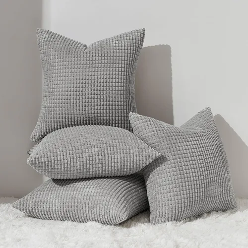 Vista 8 de Topfinel - Paquete de 4 fundas de almohada decorativas en negro y blanco de 16 x 16 pulgadas para sala de estar, sofá, cama, decoración rústica