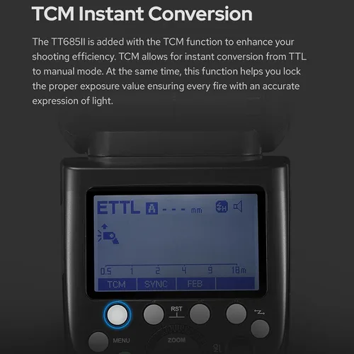 Vista 8 de Godox Flash de cámara para Canon TT685IIC TT685II-C 2.4G inalámbrico HSS GN60 Flash compatible con cámaras digitales Canon 6D 7D 50D 60D 500D 550D