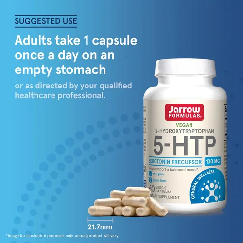 Vista 7 de Suplemento Jarrow Formulas 5-HTP 0.00176 oz, HTP100, 1, 1