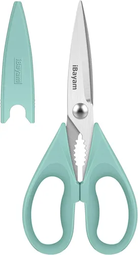 Vista 23 de iBayam Tijeras de cocina multiusos resistentes, funda protectora (paquete de 2)