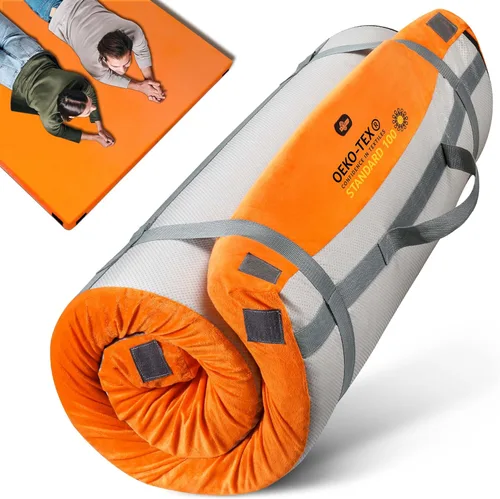 Vista 9 de GAIALOOP Colchón de Espuma Viscoelástica de 3 Pulgadas para Acampar, Almohadilla de Dormir de Doble Capa Gruesa para Coche, Tienda, Cama