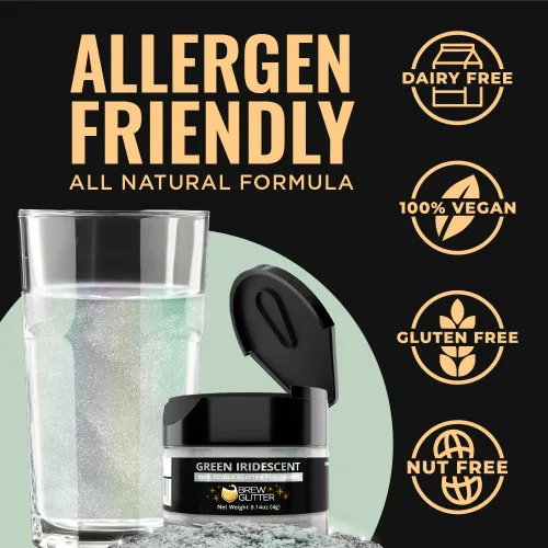 Vista 150 de Brew Glitter - Purpurina comestible rosa claro para bebidas, cócteles, cerveza y bebidas 1 frasco de 4g