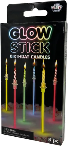 Vista 6 de BEST PARTY EVER! Velas de pastel Glow Stick, 16 unidades, paquete de 2