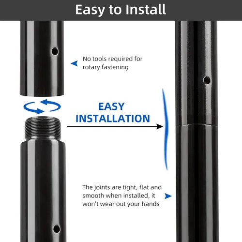 Vista 5 de PRIOR FITNESS Extensión de poste para poste de baile de 45 mm 125/250/500 mm o 5"/10"/20" Tubo de accesorios de acero inoxidable para conectar poste