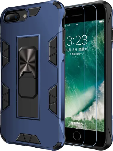 Vista 12 de Funda para iPhone 8 Plus 7 Plus 6 Plus con protector de pantalla de grado militar integrado con soporte de apoyo, armadura resistente a prueba