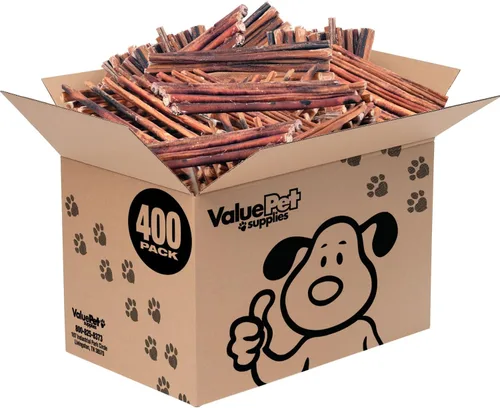 Vista 15 de ValueBull Bully Sticks para perros, medianos de 12 pulgadas, 100 unidades, totalmente naturales, alimentados con pasto, de un solo ingrediente
