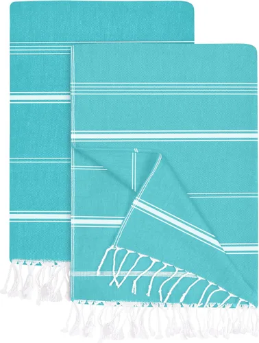 Vista 22 de Utopia Towels Paquete de 2 toallas de playa turcas, de 40 x 72 pulgadas, de gran tamaño, 100% algodón, sin arena, ligera, absorbente, de secado