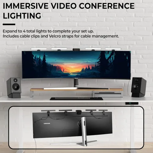 Vista 7 de HumanCentric Iluminación de videoconferencia, luz solo complementaria para transmisión y videoconferencia, el kit solo para complemento requiere un