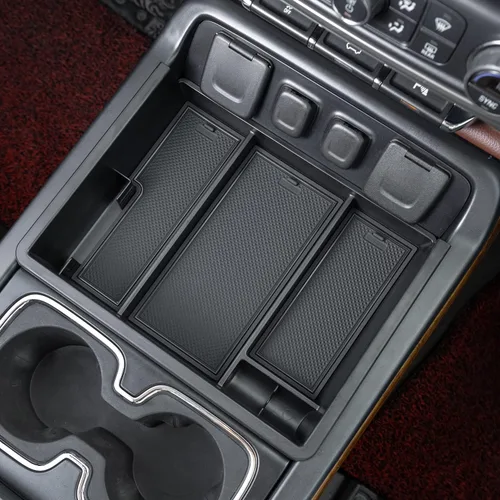Vista 5 de PIMCAR Bandeja organizadora de consola central para modelos Chevy Silverado GMC Sierra 1500 2014-2018 y 2015-2019 2500HD/3500HD - Accesorios