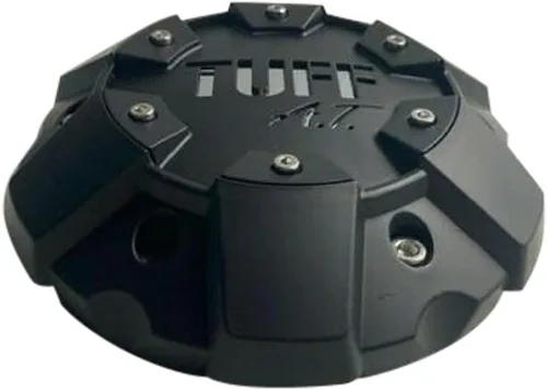 Vista 2 de TUFF at Wheels C611901 CB3C C706901 Tapa central de rueda con logotipo cromado negro mate
