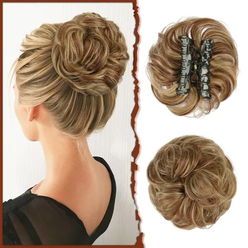 Vista 23 de SOFEIYAN Clip de Garra para Moño Despeinado Pieza de Cabello Ondulado Rizado Clip de Moño con Garra Chignon Coleta Postizos Extensiones de Cabello