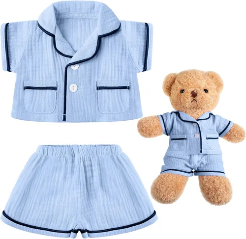 Hungdao Bear Clothes - Pijamas para hacer tus propios trajes de animales, se adapta a la mayoría de accesorios de oso de 14 pulgadas (azul)