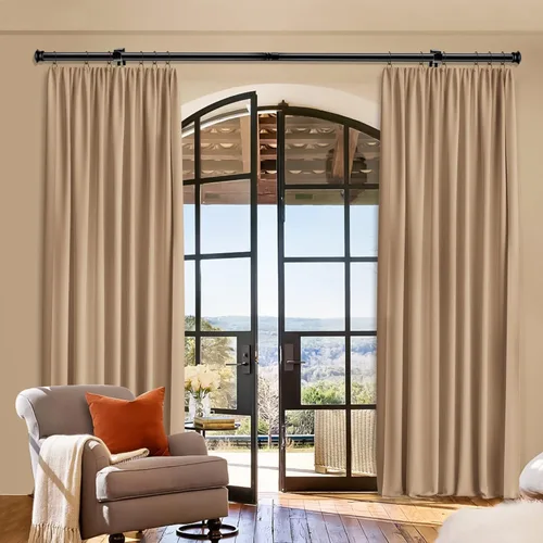 Vista 7 de Barras de cortina decorativas estándar de 30 a 45 pulgadas, juego de cortineros pequeños de 5/8 pulgadas de diámetro, barras de cortina resistentes