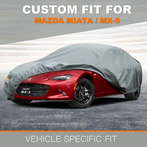 Vista 5 de Kayme Funda de automóvil resistente para Mazda Miata MX5 MX-5 Targa/Roadster/Cabriolet (NA NB NC ND 1990-2025), impermeable, para todo