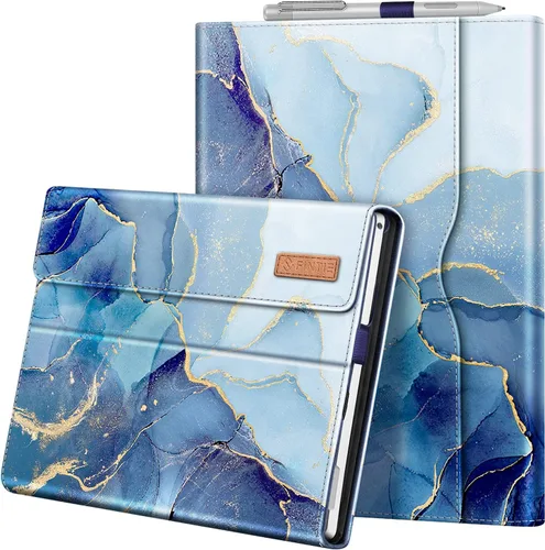 Vista 15 de Fintie Funda para Microsoft Surface Pro 7 Plus, Surface Pro 7/6/5/4/3 de 12.3" - Cubierta tipo carpeta de aspecto profesional con bolsillo, Azul