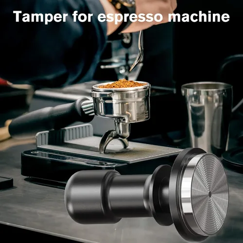 Vista 5 de PUSEE Tamper Espresso Calibrado de 51mm - Tamper de café calibrado premium con resorte de 30lb de presión, acero inoxidable