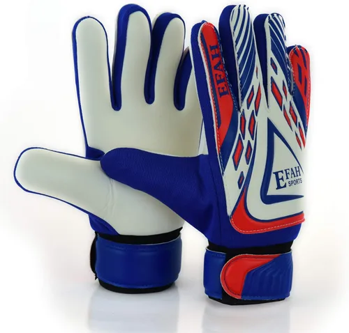 Guantes de portero de fútbol para niños y jóvenes, guantes de portero de fútbol con agarres fuertes Azul/Blanco