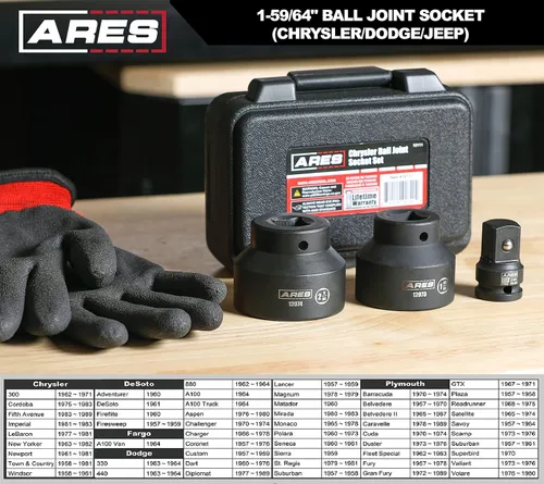 Vista 4 de ARES 12073 - Enchufe de rótula de 1-59/64 pulgadas compatible con Chrysler - Los enchufes de accionamiento de 3/4 pulgadas se quitan e instalan