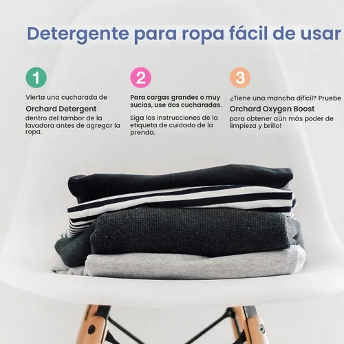 Vista 7 de Orchard Detergente en Polvo para Ropa Natural Limpieza Profunda Polvo para Ropa para Piel Sensible - Cítricos - Ingredientes Efectivos a Base