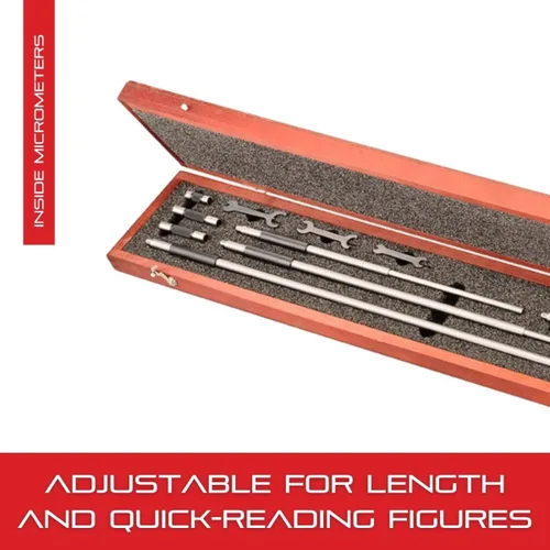 Vista 4 de Starrett Juego de micrómetros para interiores con varilla sólida con cifras de lectura rápida, yunques endurecidos y rectificados - Aislado