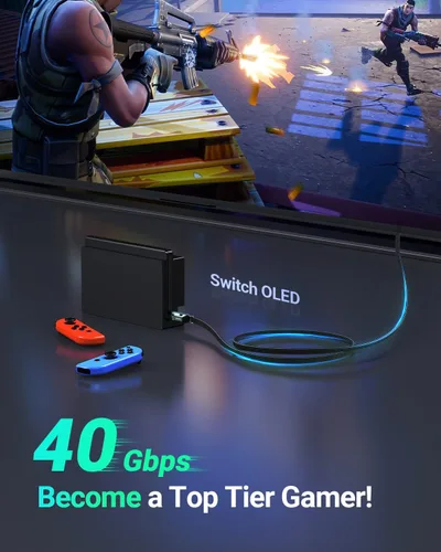 Vista 8 de UGREEN Cable Ethernet Cat 8 de 1.5 pies, cable de Internet plano de alta velocidad de 40 Gbps 2000 MHz, cable de red trenzado de 26 AWG, cables LAN